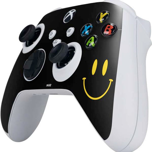 Black Happy Face Xbox Series S Controller Skin